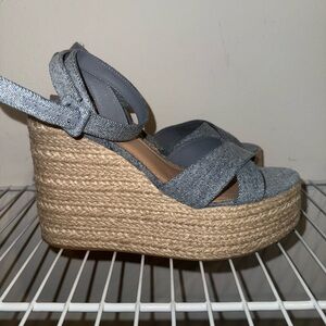 New Steve Madden Denim Platform Espadrilles Sz 9.5